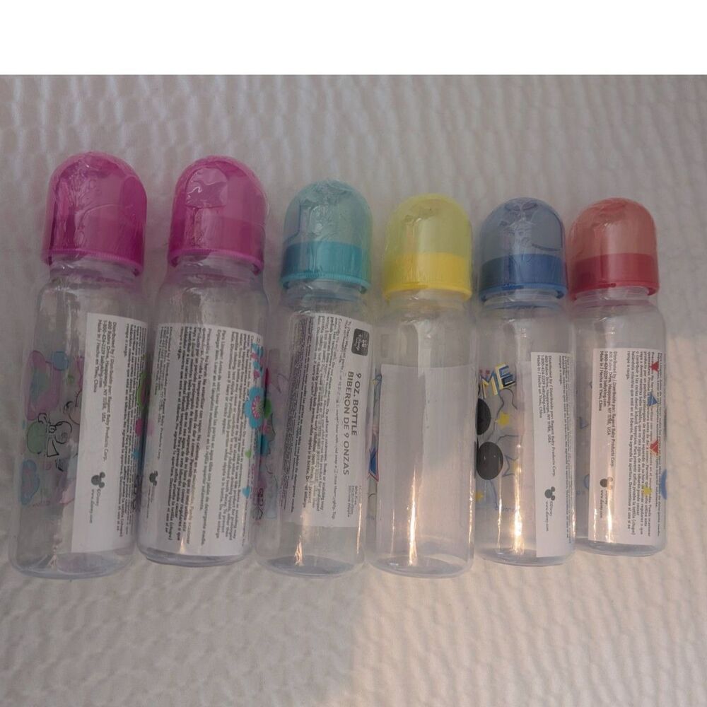 Disney Baby 9 oz Bottles Medium-Flow Silicone Nipple Pack of 6 - Picture 5 of 9